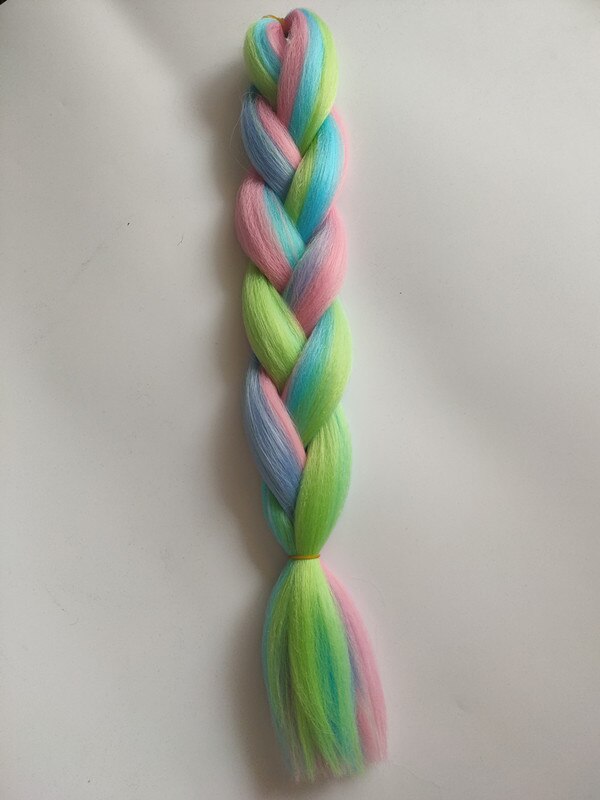 Hywamply 24" Synthetic Jumbo Braid Hair Extension African Braiding Attachment for Twist Box Dread Braids Blend Ombre Candy Color: Y18