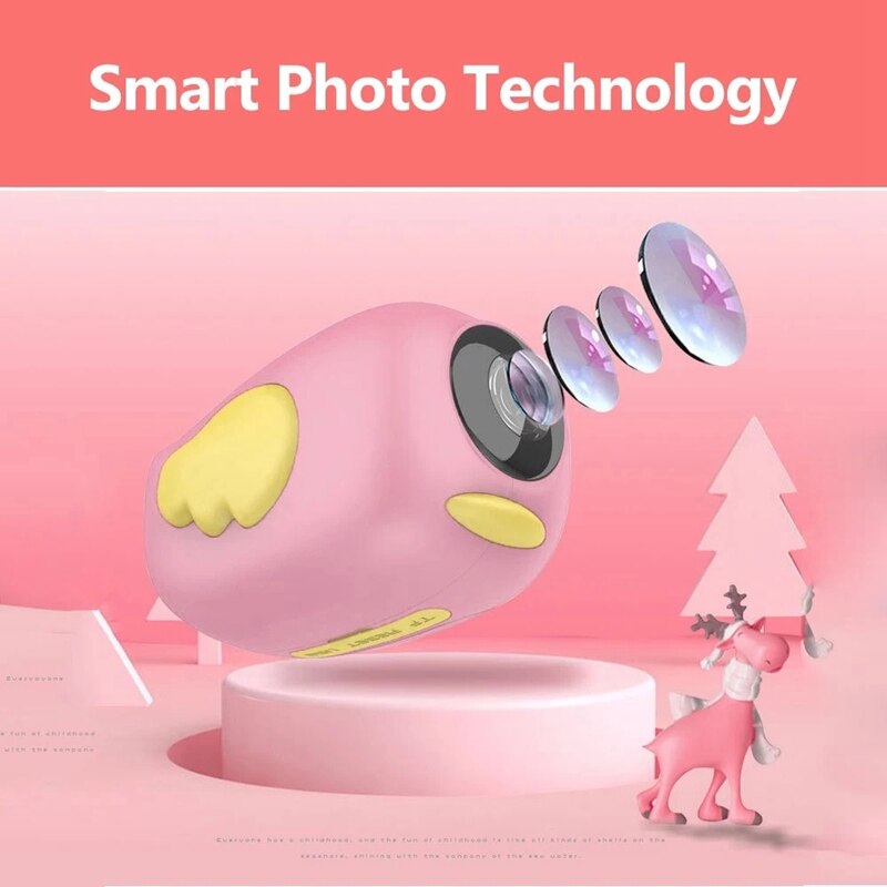 Videocámara Digital para niños, cámara de vídeo con enfoque automático de 15M píxeles, grabación de vídeo con temporizador, pegatina de filtros incorporada