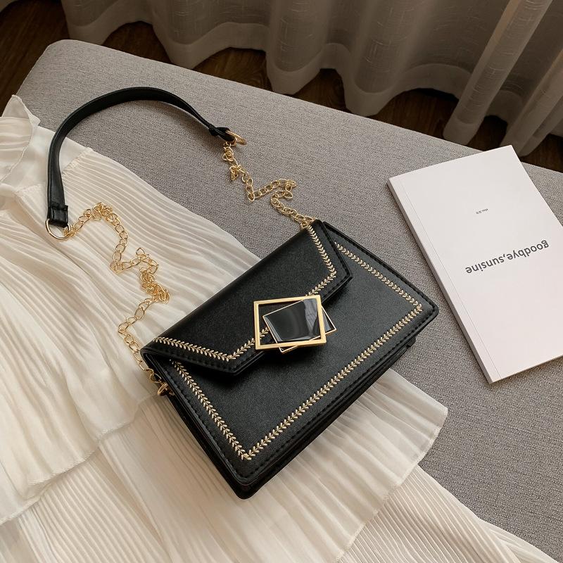 Kleine leren crossbodytassen voor dames, chian schoudertas, sac a main, reistassen en avondtassen voor dames: Zwart