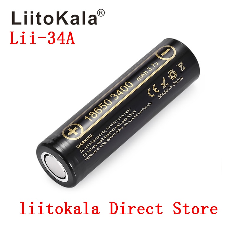HK LiitoKala Lii-34A 3.7 V 18650 3400 mah Oplaadbare batterij voor zaklamp/fakkels/Lamp