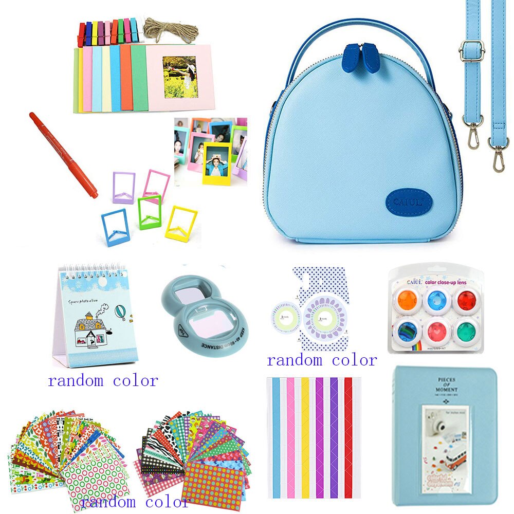 Accessories Kit for Fujifilm Instax Mini 8/8+/8s/9 w/Camera Case/Strap/Selfie Mirror/Filter/Album/Corner Sticker/Sticker/Pen etc: 1