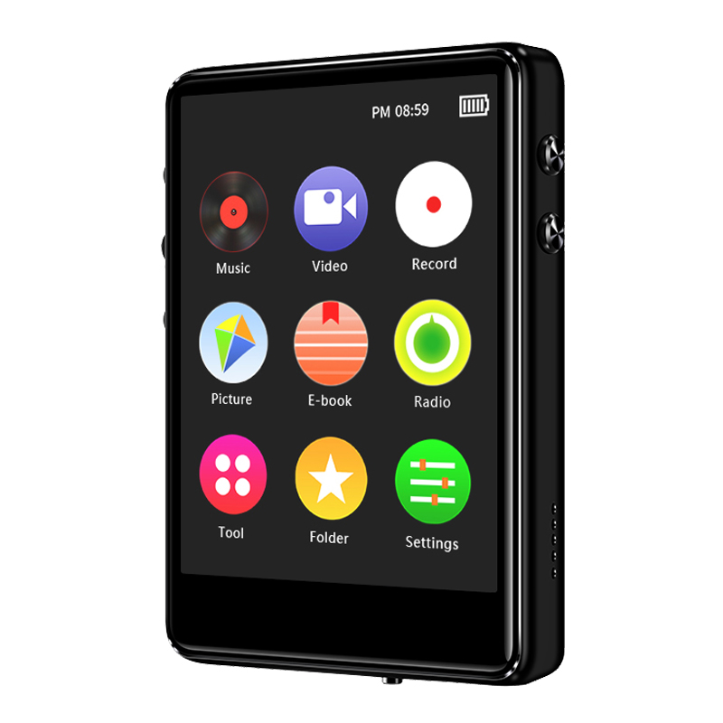 ICEICE MP4 Player Bluetooth with Built-in Speaker 2.4 inch Full Touch Screen FM Radio Recording E-book Music Video Player MP 4: 8GB