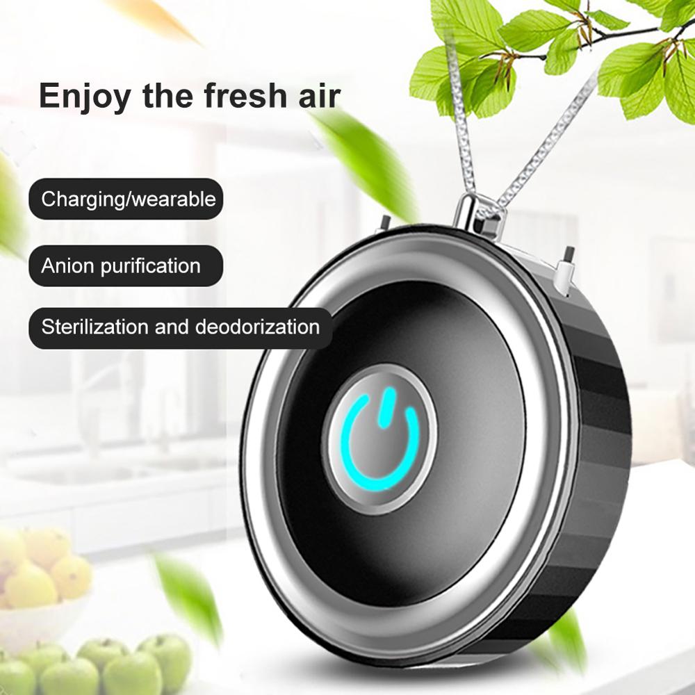 Usb Portable Wearable Air Purifier,personal Mini Air Necklace Negative Ion Air Freshener- No Radiation Low Noise For Adults Kids