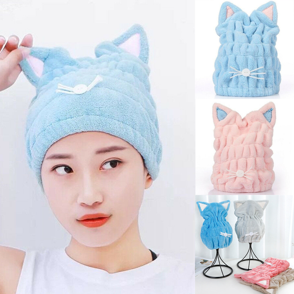 Microfiber Haar Sneldrogend Douche Wrap Bad Head Tulband Absorberende Cap Handdoek