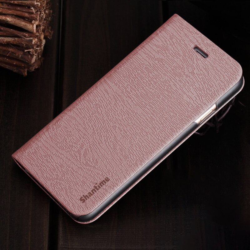 Houtnerf PU Lederen Telefoon Case Voor Vernee M5 Flip Book Case Voor Vernee M5 Business Wallet Case PC Shell back Cover: Rose gold