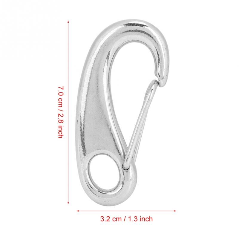 50/70mm duikhaken, ei-snelkoppeling, karabijnhaak, duikgordel, veiligheidshaak, snorkelaccessoire voor zwemmen: Zilver 70mm