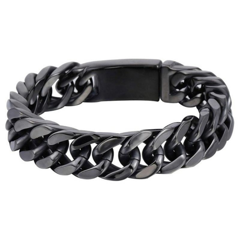 Mannen Dubbele Gesp Armband Retro Vergulde Mannen Gegalvaniseerde Ketting Link Gesp Armbanden Metalen Armband Ketting Sieraden: BK