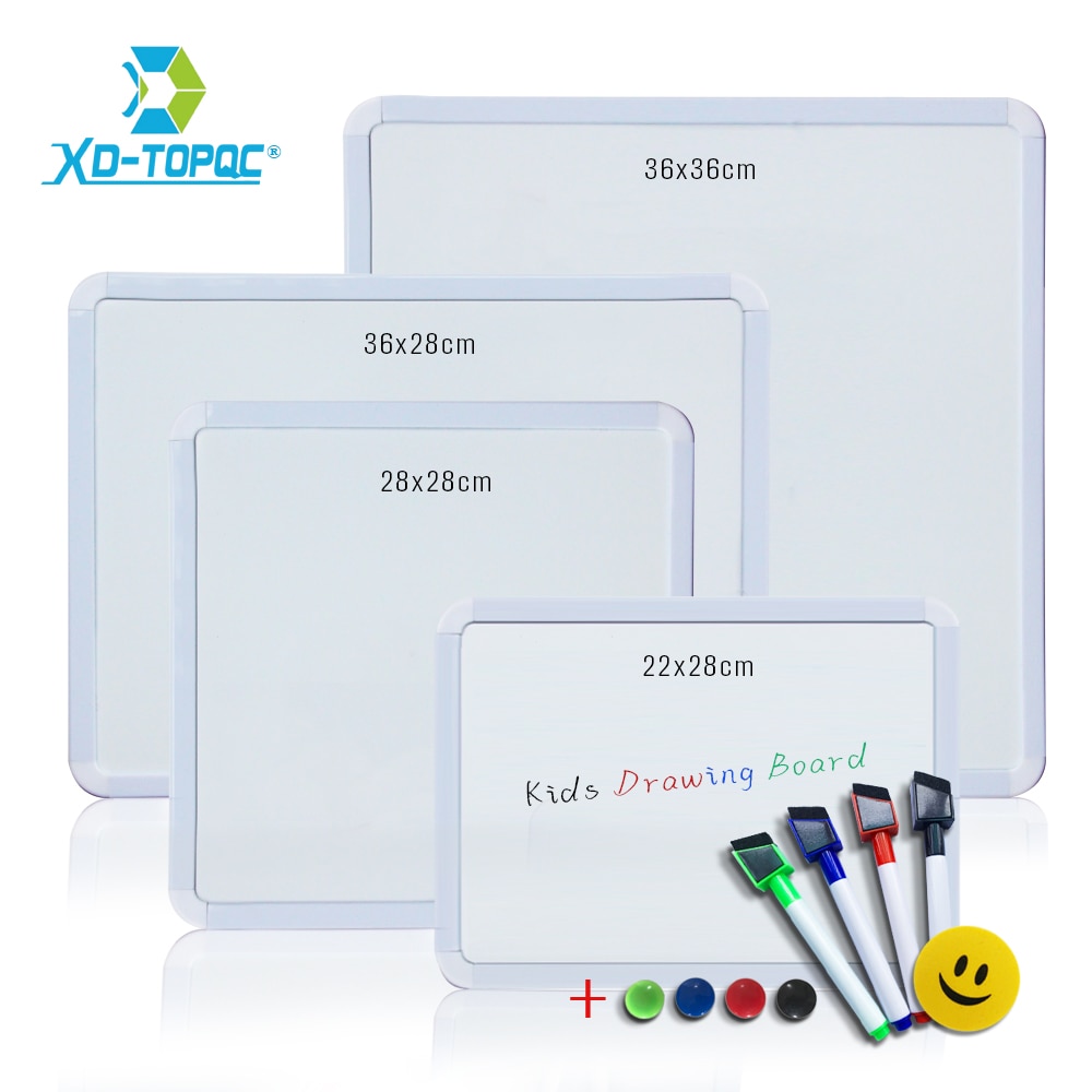 4 Styles Magnetic Whiteboard 1pc PVC Frame Message White Board On Fridge Round Angle Decoration Message Drawing Board For Notes