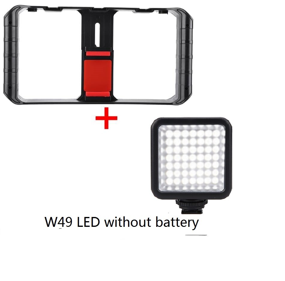 Ulanzi U-Rig Pro Smartphone Video Rig w 3 Shoe Mounts Filmmaking Case Handheld Phone Video Stabilizer Grip Tripod Mount Stand: Bracket with W49LED