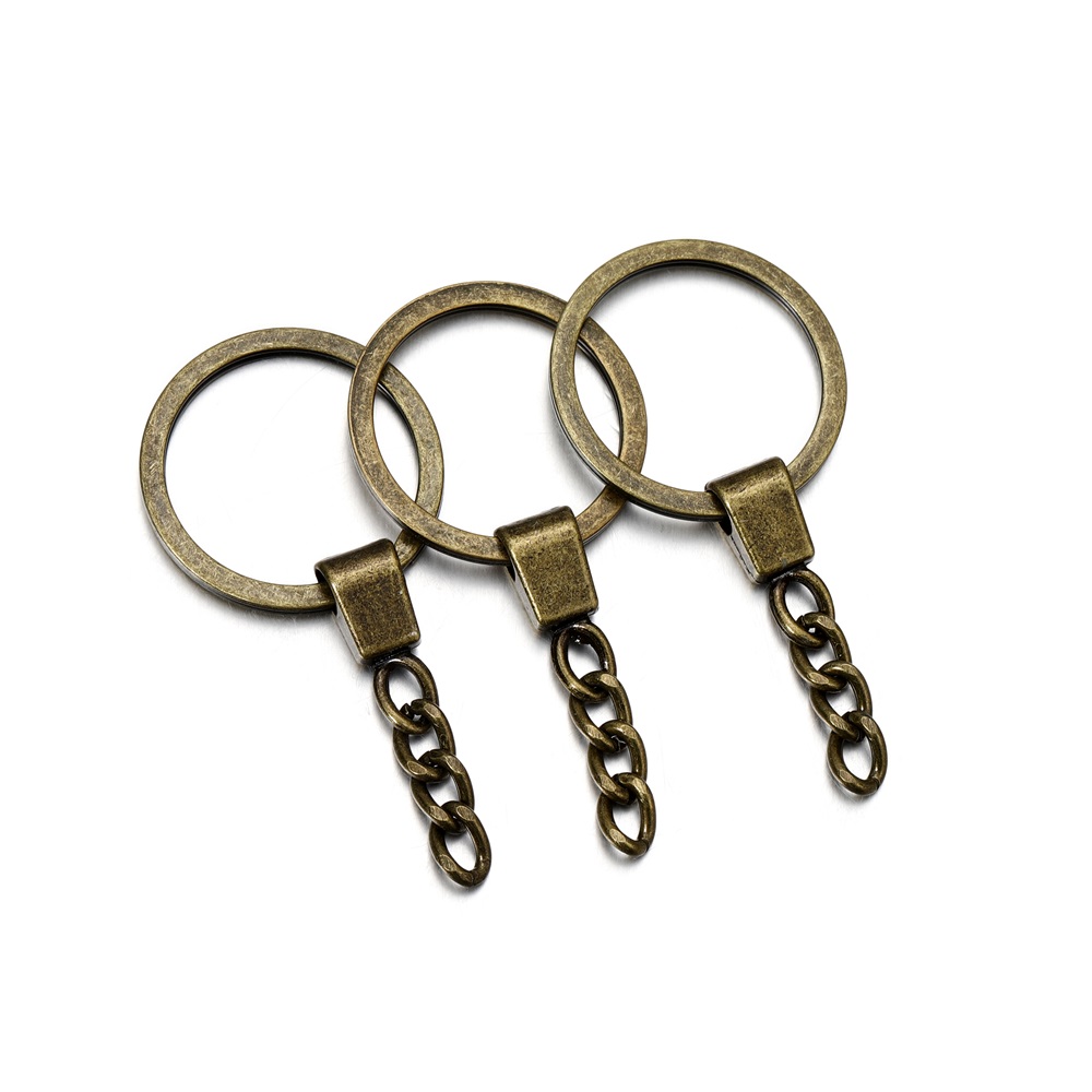 5 Teile/los 30mm Schlüssel Ring Schlüssel Kette Gold Farbe Lange Runde Split Schlüsselanhänger für DIY Schlüssel Kette Schmuck machen: WHITE