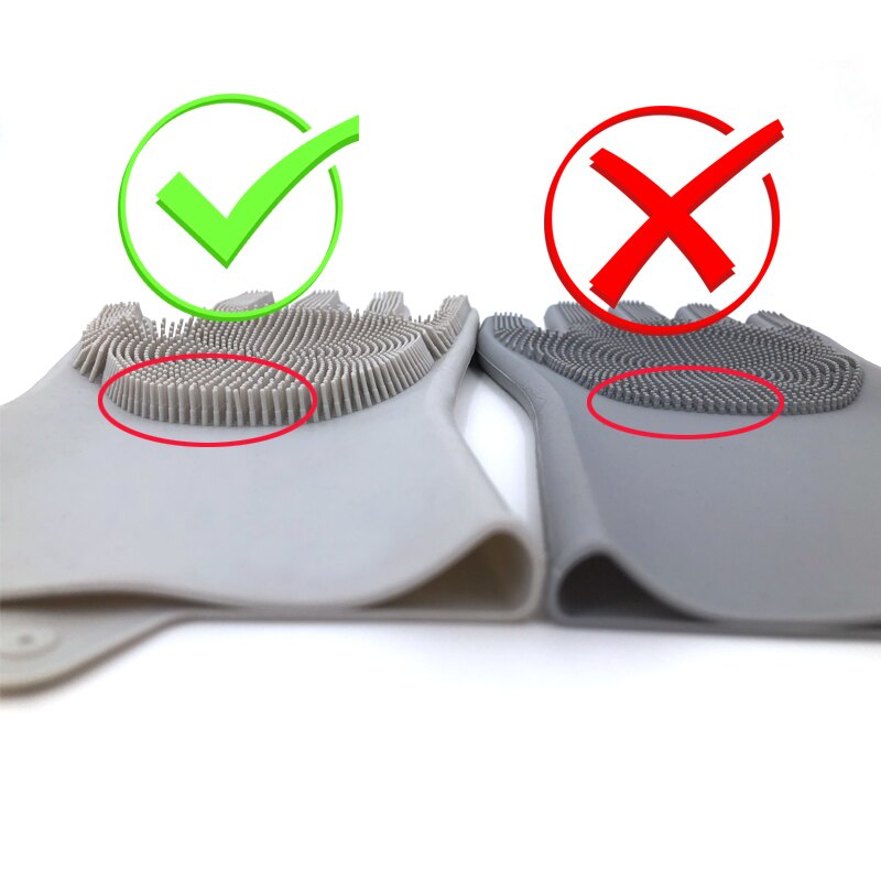 1Pair Dishwashing Cleaning Gloves Silicone Rubber Sponge Glove Household Scrubber Kitchen Clean Tools Kitchen