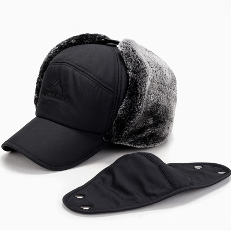 Xdanqinx vinter varme hue til kvinder bomberhatte med maske plus fnug tykke øreværn til mænd hat allround varm hætte unisex ski cap