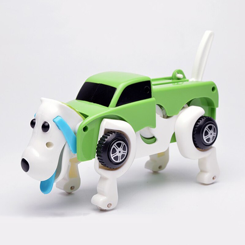 Søde cool afvikling automatisk transformere hund bil køretøj urværk doganimal hund legetøj til børn dreng pige bil legetøj til børn