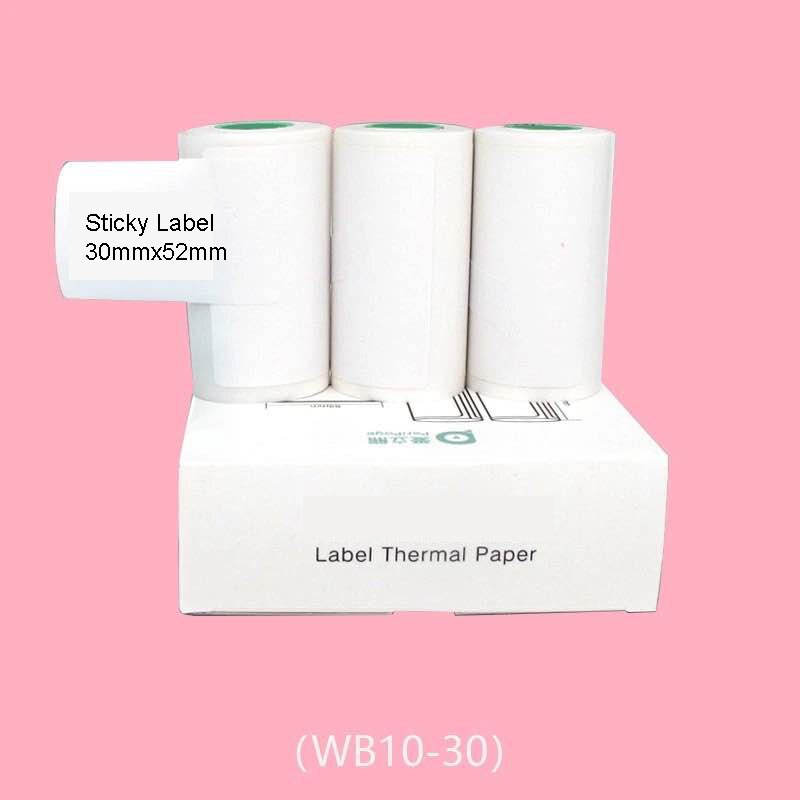 【For Peripage A6 】Official Originele Peripage Thermisch Papier Label Sticker Transparant Sticker Papier: 3 Rolls 30mm label