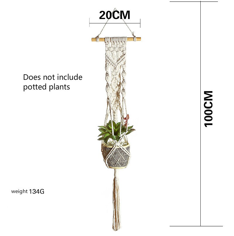 Tapiz de plantas de macramé bohemio, decoración de pared para sala de colgar, decoración de pared colgante, decoración de granja, cuerda de pared, tapices de plantas: GT033