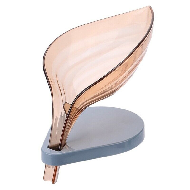 Modna wygodna 1 szt. Mydelniczka robić liści łazienka dwuwarstwowa antypoślizgowa mydelniczka gąbka robić zlewu tacka na mydło: Ciemny khaki