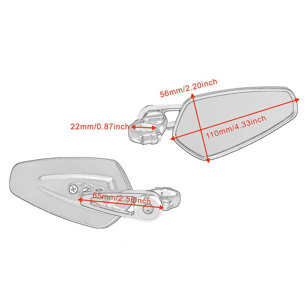 2 pièces moto 7/8 pouces 22mm guidon rétroviseurs latéraux pour KAWASAKI ninja 400 z1000 ninja zx 250r pour YAMAHA fz1 yzf-r1m