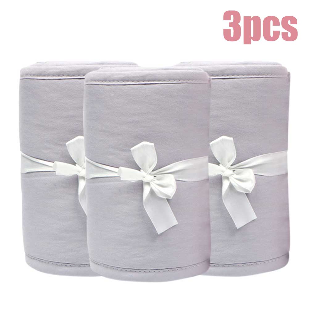 3 Stks/set Universal Home Slaapkamer Kauwen Ademend Babybedje Bumper Protector Microfiber Gids Cover Installeren: Grey