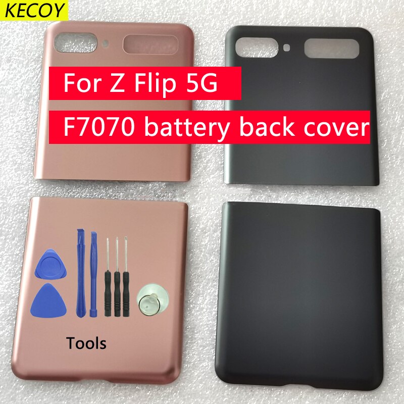 1Pcs Voor Samsung Galaxy Z Flip 5G Smartphone Batterij Back Cover F7070 Deur Panel Behuizing Case Vervanging Deel + Tool