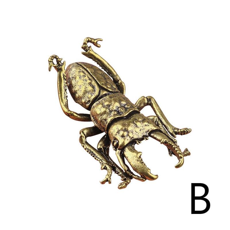 Messing bille ornamenter simulering insekt bille kæledyr håndværk legetøj legetøj hånd kontor dekorativt lille skrivebord  i1 t 5: B