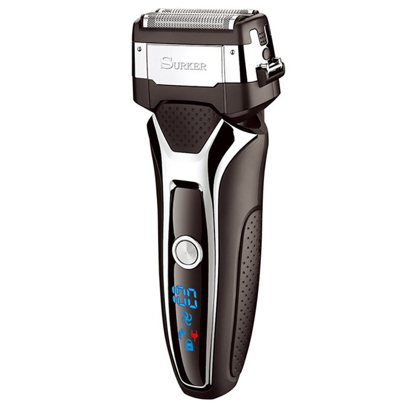Mejores OFERTAS Surker Rscx-9008 Men'S con pantalla Digital Lcd 3D hoja flotante eléctrica afeitadora turbochargeab: Default Title