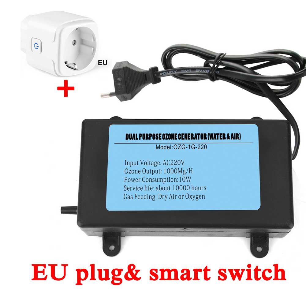 Corona Discharge Ozone Generator 1000MG for Plug EU/US/UK/OEM Optional Connect TUYA Smart Products: SMART EU PLUG