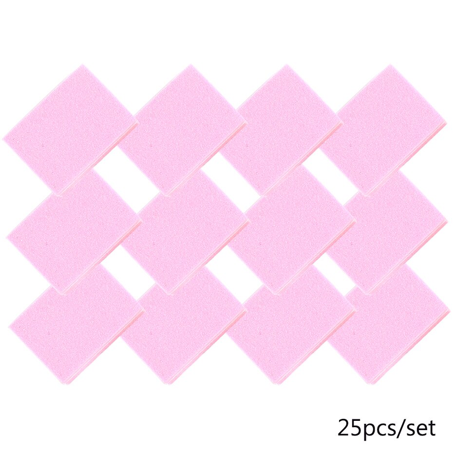 Esponjas para uñas, limas de uñas de doble cara, 25/50 de grano, Mini bloques de pulido para pedicura, herramientas de lijado, manicura #100/180-1, 1824 Uds.: 25pcs-Pink