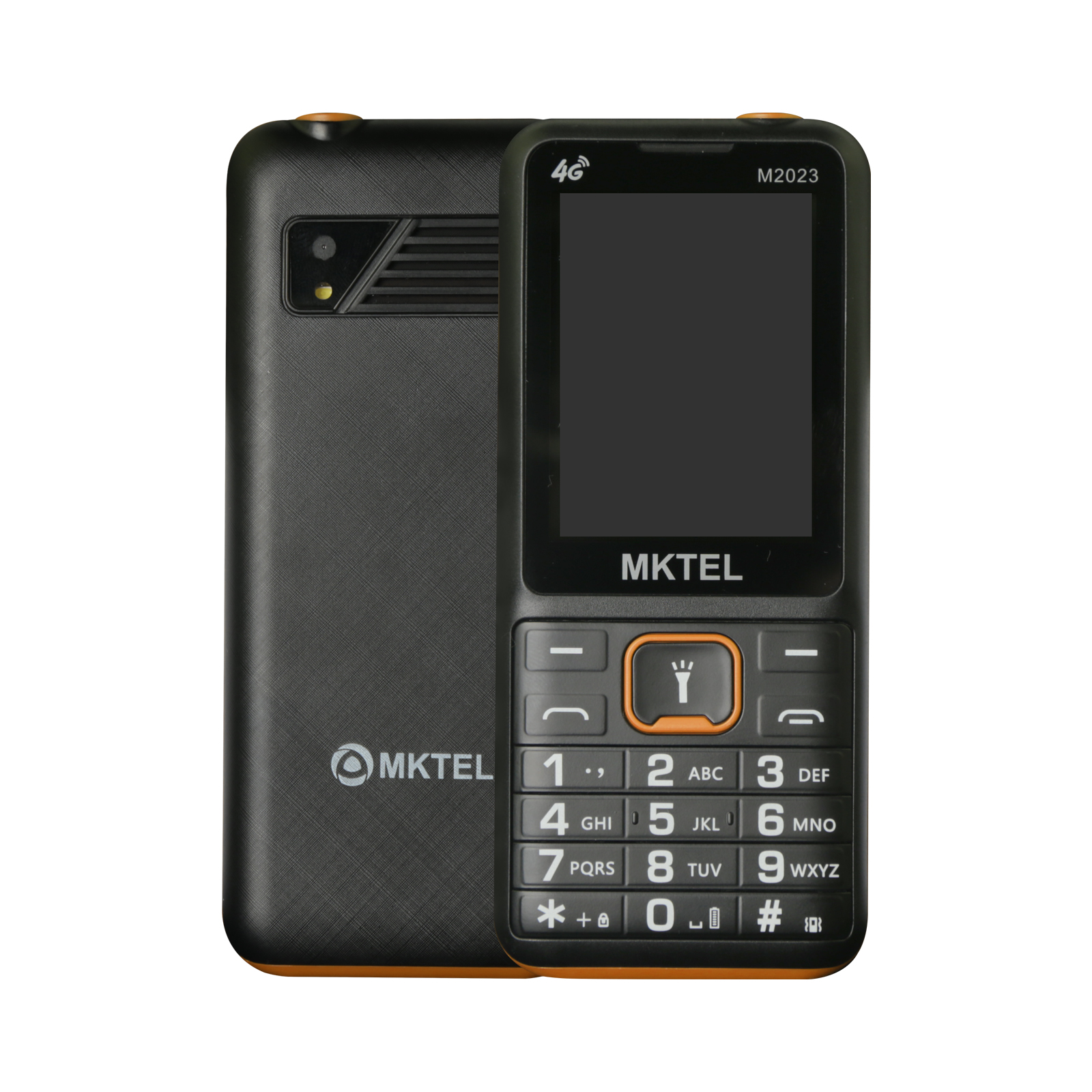 MKTEL M2023 4G Funktionstelefon 2,4-Zoll-Bildschirm Dual SIM Dual bereithalten 1800 mAh Akku 3 in 1 Lautsprecher MP3/MP4/FM Radio Puguang Lampe: Orange