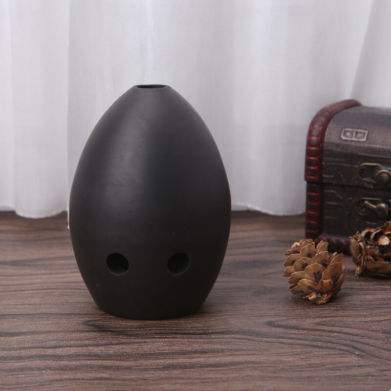 Xun-instrumento Musical de arcilla negra Ocarina para niños, 8 agujeros, para principiantes, y