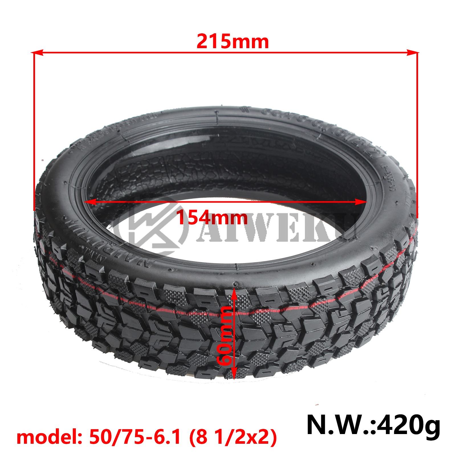8.5 inch Scooter Tubeless Band 50/75-6.1 Off Road Band voor M365 1S Pro Pro2 Mi3 Elektrische Scooter 8 1/2x2 Vacuüm Band