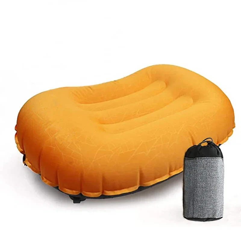Ultralight Inflatable Camping Travel Pillow,Ergonomic Inflating Pillows,Cushions for Neck & Lumbar Support While Camp Hiking: Orange