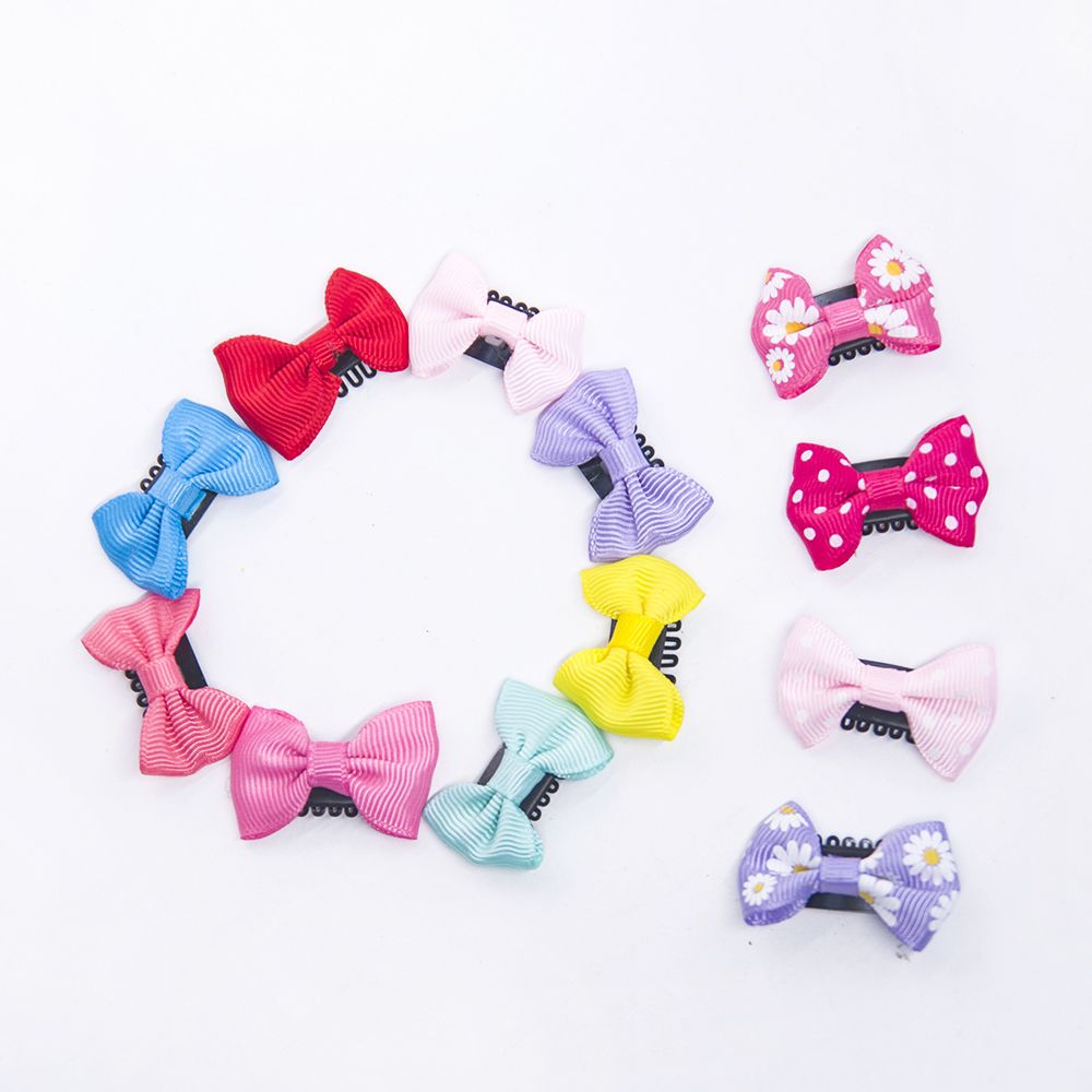 10 pièces/lot mignon nœud pinces à cheveux solide épingles à cheveux bébé filles Barrettes petit imprimé Floral épingle à cheveux chapeaux bébé cheveux accessoires