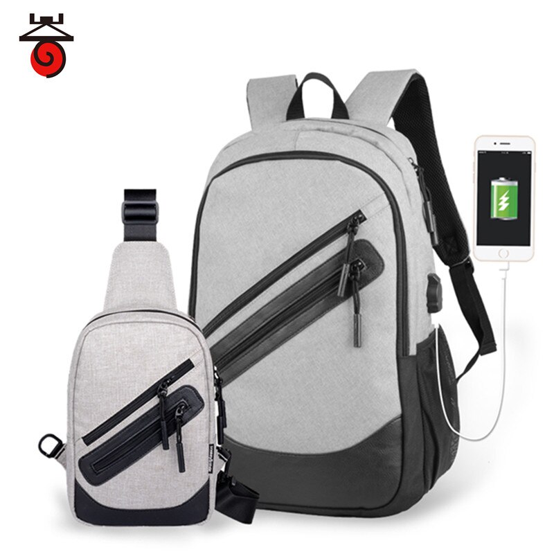 2pcs Bag Set Boys School Bags Waterproof Large Backpack Teenagers Bagpack High School Backpack for Boy Girls Student Chest Bag