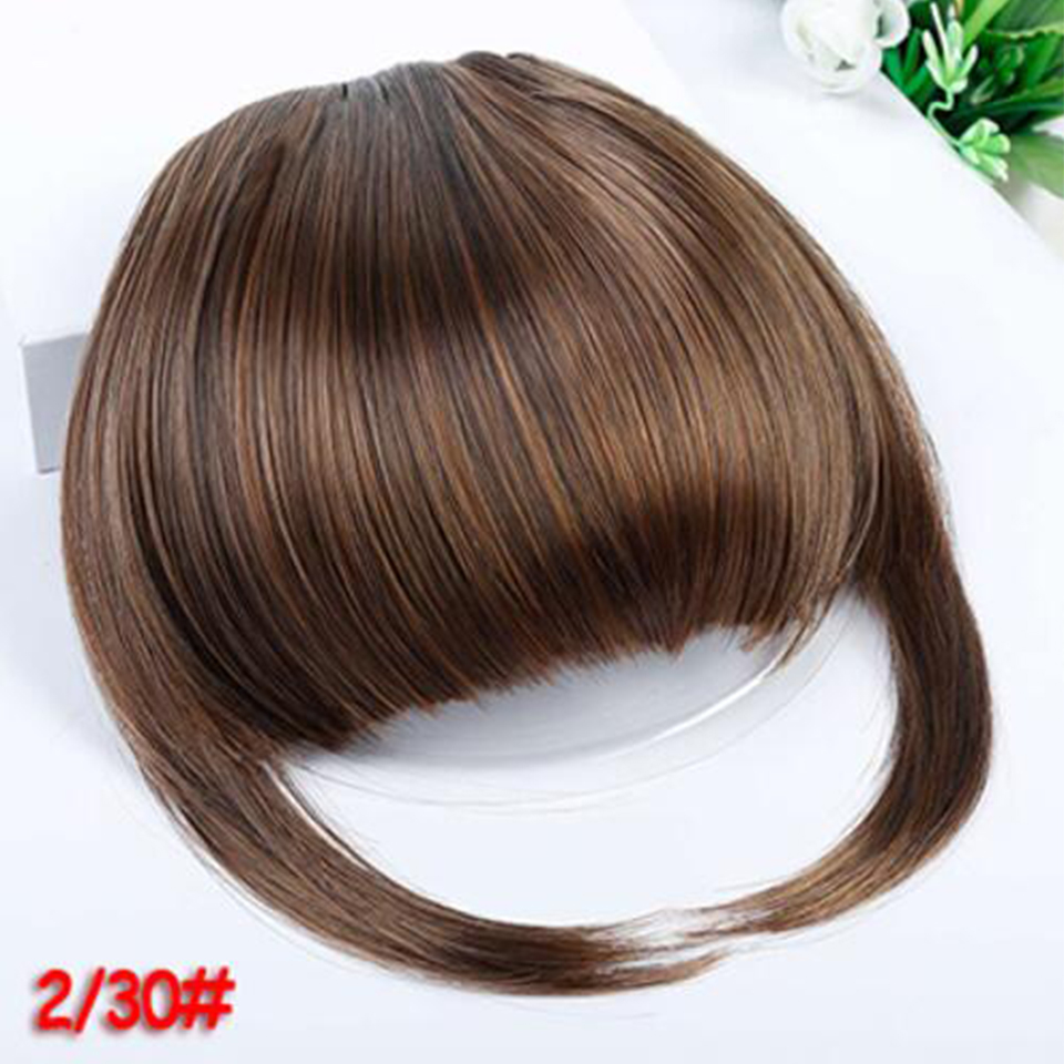 Clip de pelo con flecos para mujer, peluca de cabello con flequillo de aire Natural, accesorios para pelo sintético: B80-2I30