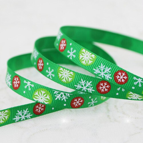 Rubans en Satin -grain 10mm, 2 mètres/lot, pour décoration de la saint-valentin, noël, pour emballage: Green Snow Grosgrain