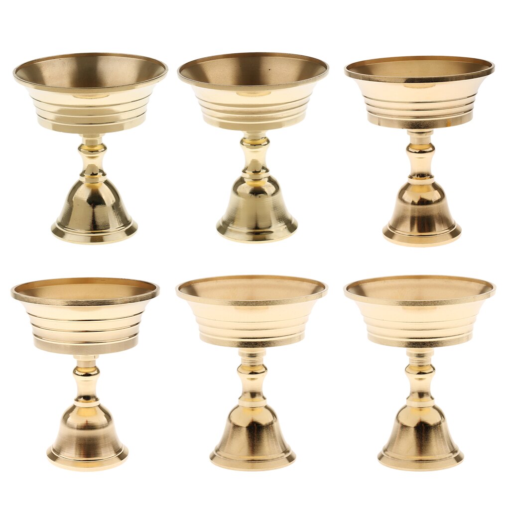 Buddhism koppar ljusstake ghee lamphållare tibetansk mässing oljelampa metall hantverk ornament
