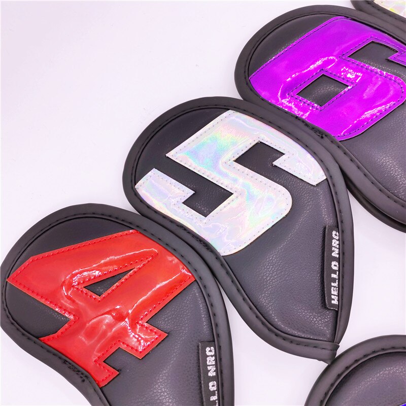 Colorful Numbers golf irons headcover pu leather golf club Iron set covers 2 colors