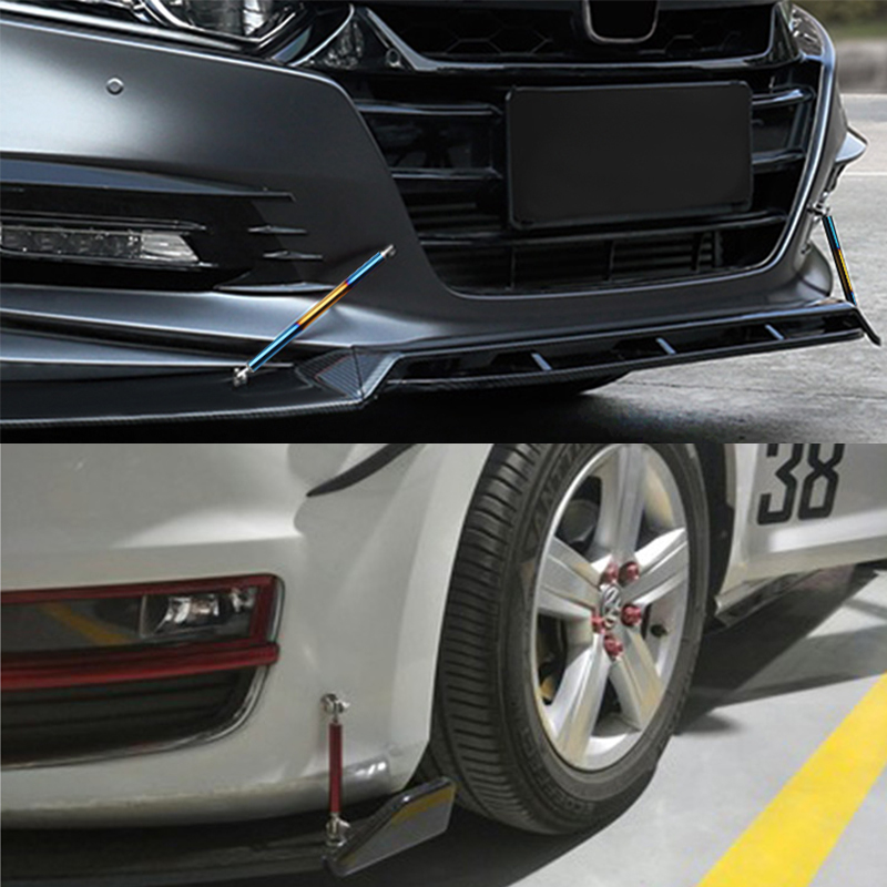 2psc 150Mm Universele Auto Splitter Staven Racen Verstelbare Voorbumper Lipsteun Steunsteun Beugel Trekband Pull Bar Kit