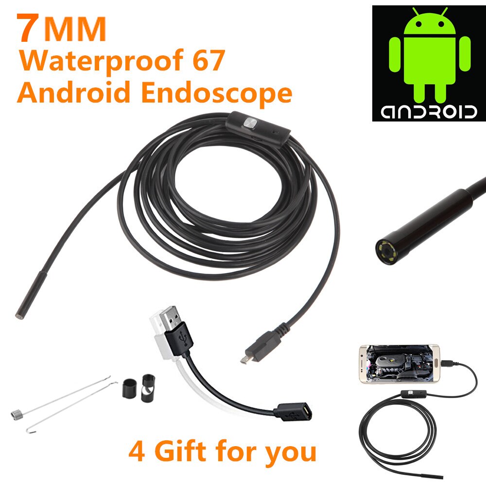 5mm 2m Android Endoskop Kamera IP67 Wasserdichte Unterstützung OTG & UVC Smartphone HD Schlange Mini Usb Endoskop Für Auto/PCB/EarDetection: 7.0mm Linse / 2m Kabel