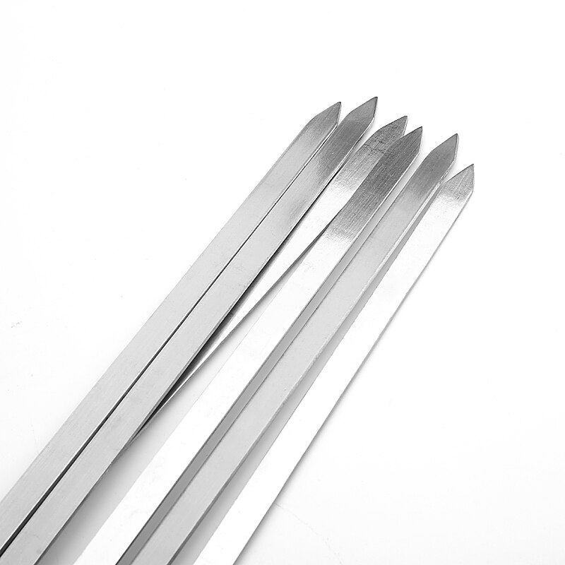 45cm rostfria grillspett grillpinnar metallpinnar gafflar shish kebob nål rundspets handtag bbq tillbehör 4/6/10 st