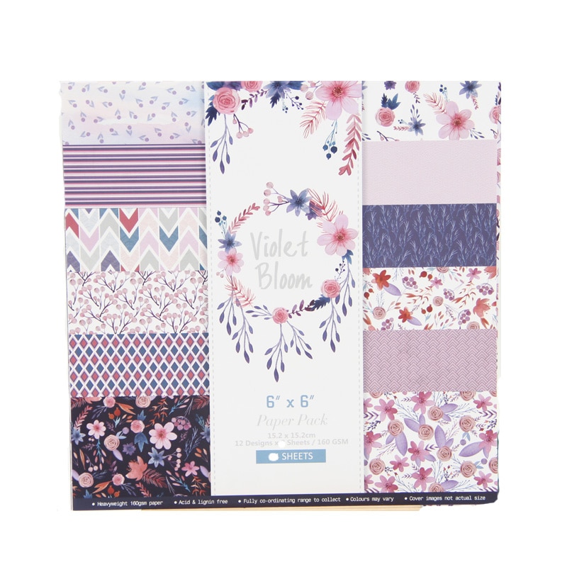 KLJUYP-tampons Scrapbooking | 12 pièces, fleurs de violette, papier d'origami, fond d'art, carte en papier fait papier pour Scrapbooking, artisanat, travaux manuels