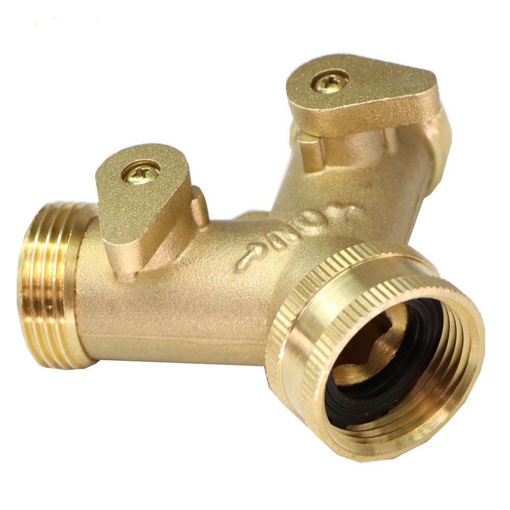 3/4 ''16Mm Zware Messing Y Splitter Bsp/Npt Dual Outlet Tap Connector 2 Way Adapter 2 kleppen Tuin Irrigatie Gewrichten