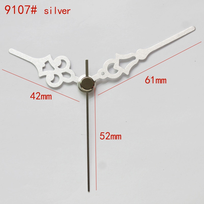 S As Korte Klok Handen 9107 # zilver (gewoon handen) metalen Aluminium DIY Hands Quartz Klok Accessoire DIY Klok kits