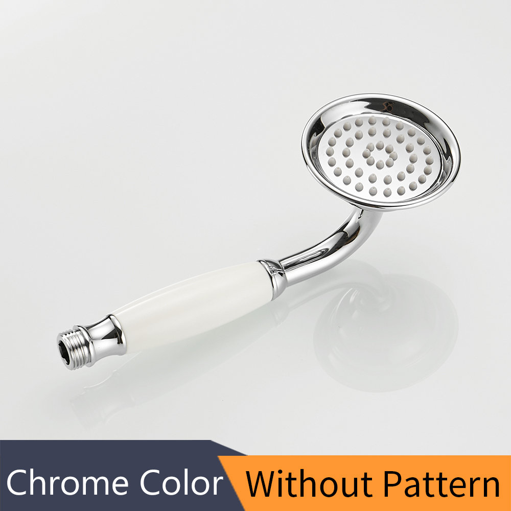 Douchekoppen Antiek Messing Badkamer Handdouche Sproeikop Met Luxe Keramiek Bad Ronde Regendouche Kraan HJ0527K: Rood