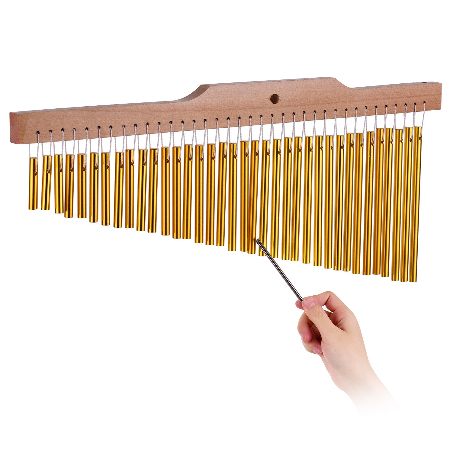 36 bar chimes guld aluminiumslegering træ bar percussion instrumenter tilbehør
