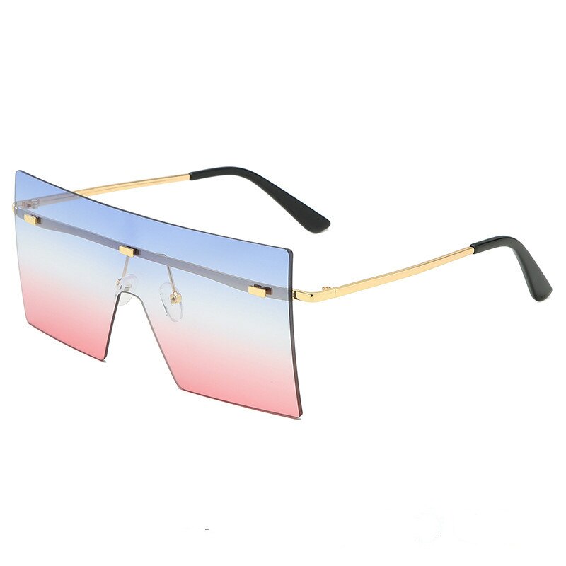 Gafas de sol planas para mujer, lentes de sol unisex con degradado cuadrado de gran tamaño, estilo Vintage Retro, Anti-UV