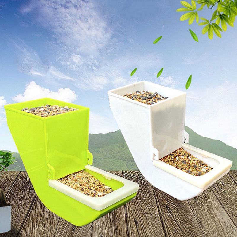 Bird Feeder Automatic Parrot Feeder Cage Accessories Pigeon Seed Food Container 11UA