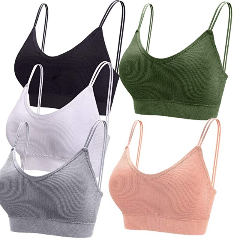 Shoulders with Strapless wrapped around the chest sports with breast pads black underwear bra girl