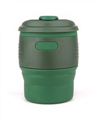 Vouwen Water Container Siliconen Reizen Koffiekopje Met Deksel Anti-Dust Multifunctionele Thee Cups Keuken Benodigdheden Vaso Plegable: green