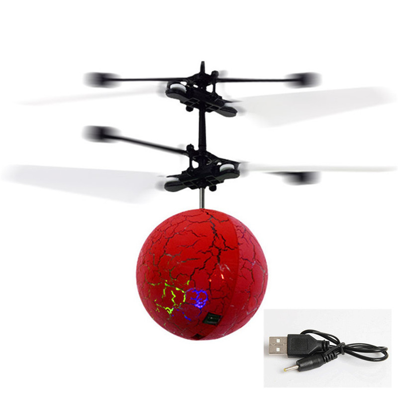 Glowing Toy RC Ball mini Induction Aircraft Colorful Lights Smart Charging Fly Ball RC drone Helicopter Aircraft Best: B